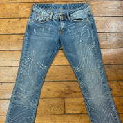 Vintage Y2k Jeans with rhinestones detailing (XS)