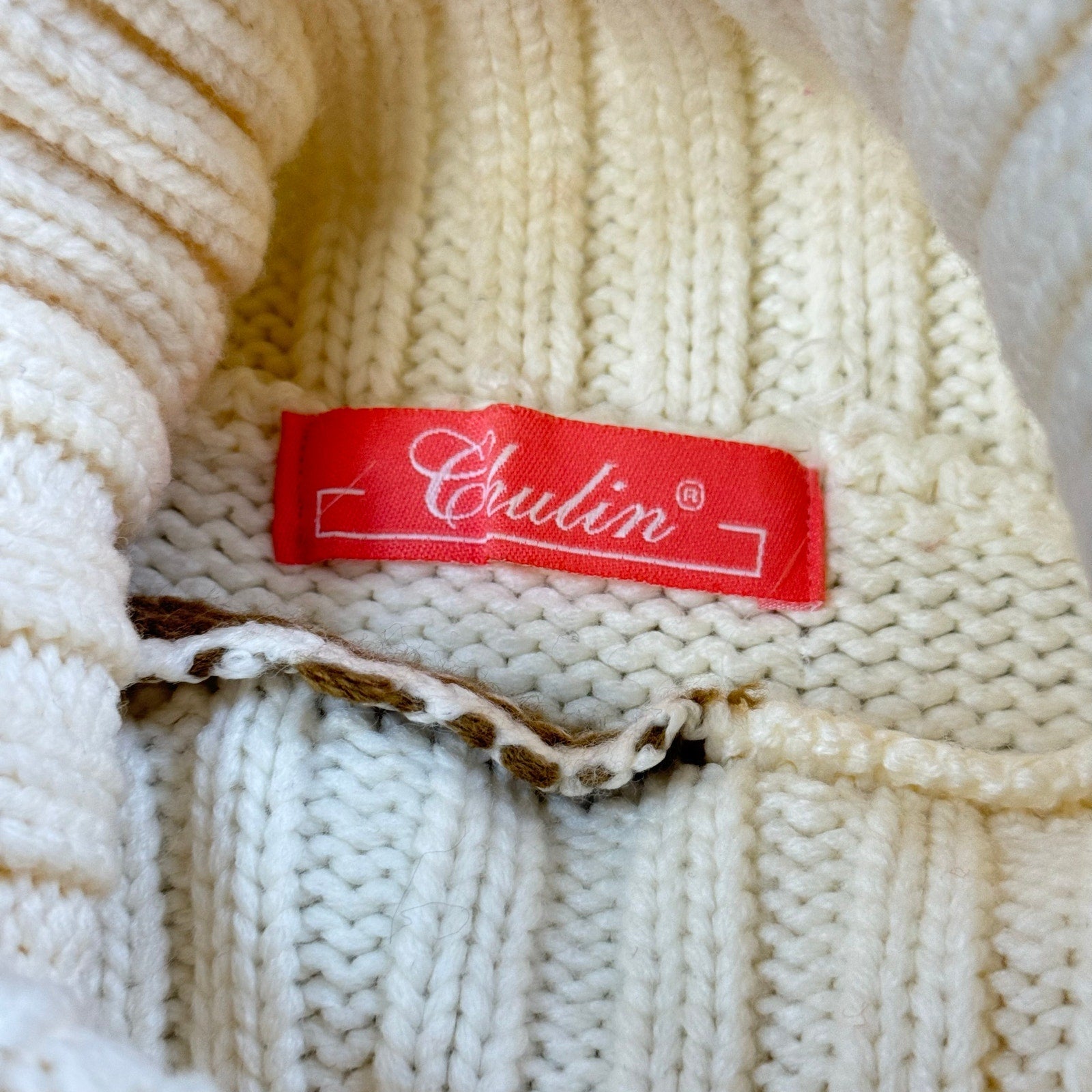 Italian Embroidered Knit with Faces (S/M)