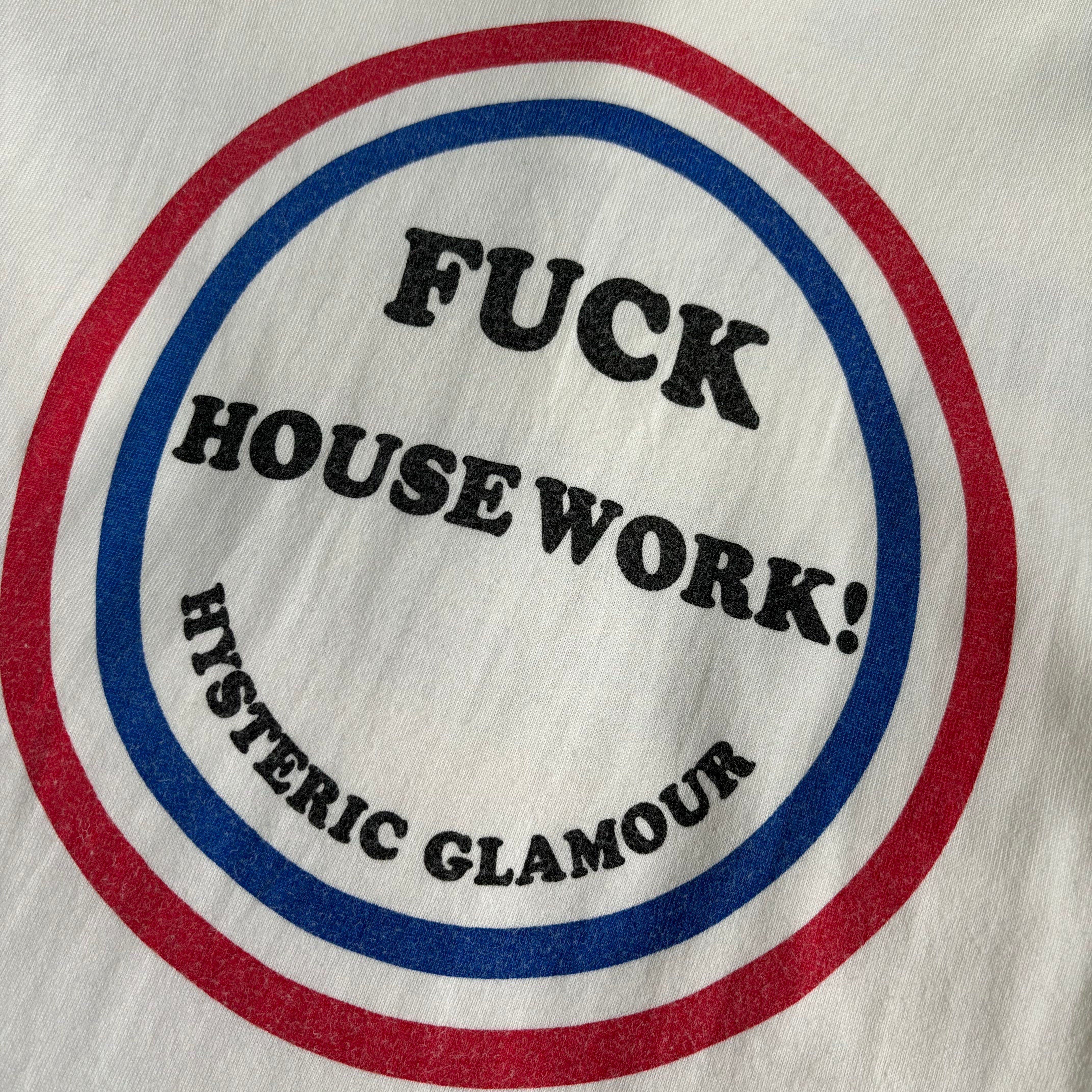 90's ヒステリックグラマー FUCK HOUSE WORK Tシャツ Hysteric Glamour F Housework Top (S) – Holy Thrift