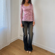 Vintage Italian Dusty Pink Mesh Top (M)