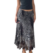 Vintage Cheetah Print Slinky Skirt (S)