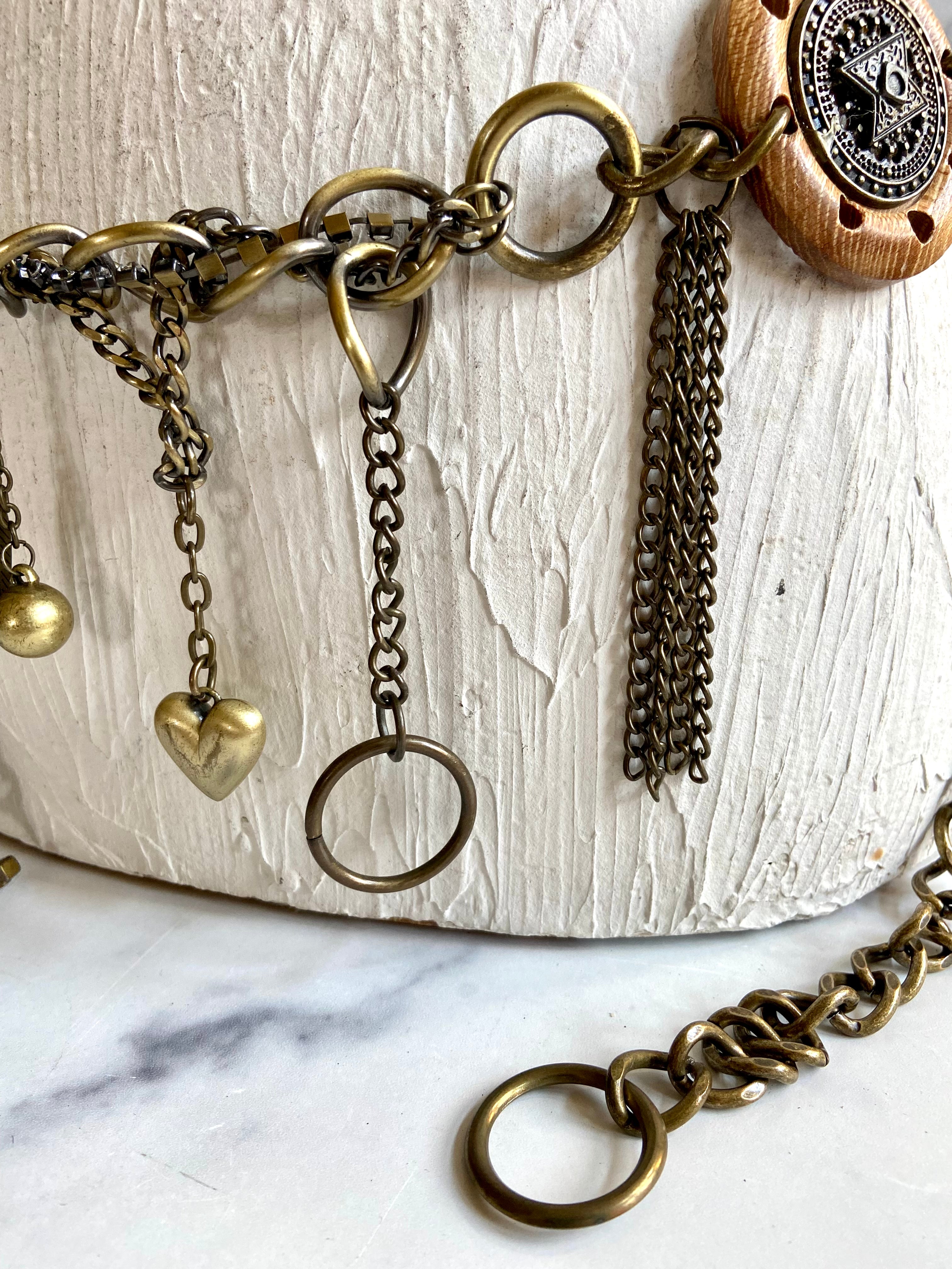 Wood metal chain belt