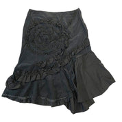 Vintage Gothic Ruffle Maxi Skirt (M)