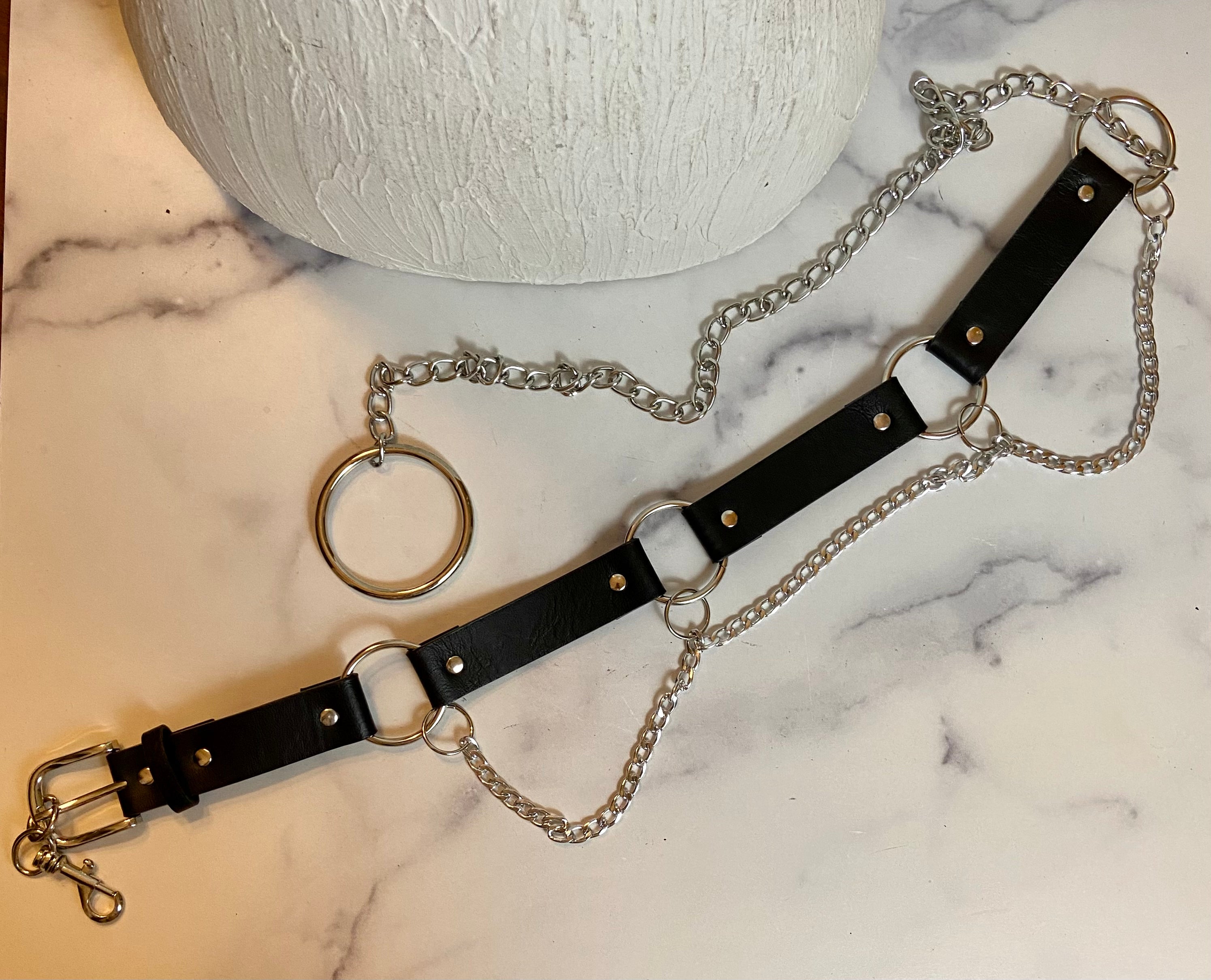 Black & metal funny belt