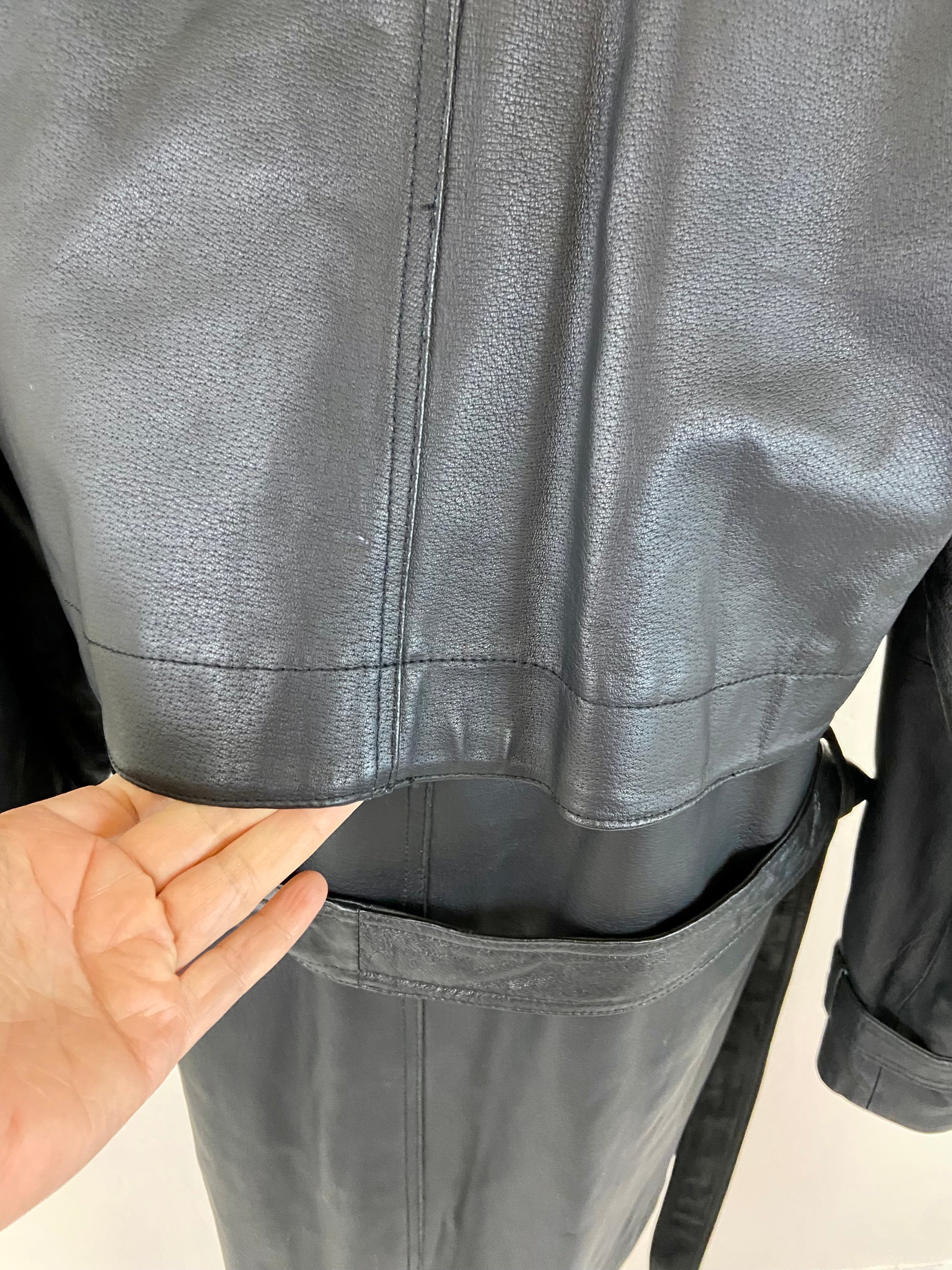 NEW PHASE 2 Long Leather Trench Coat