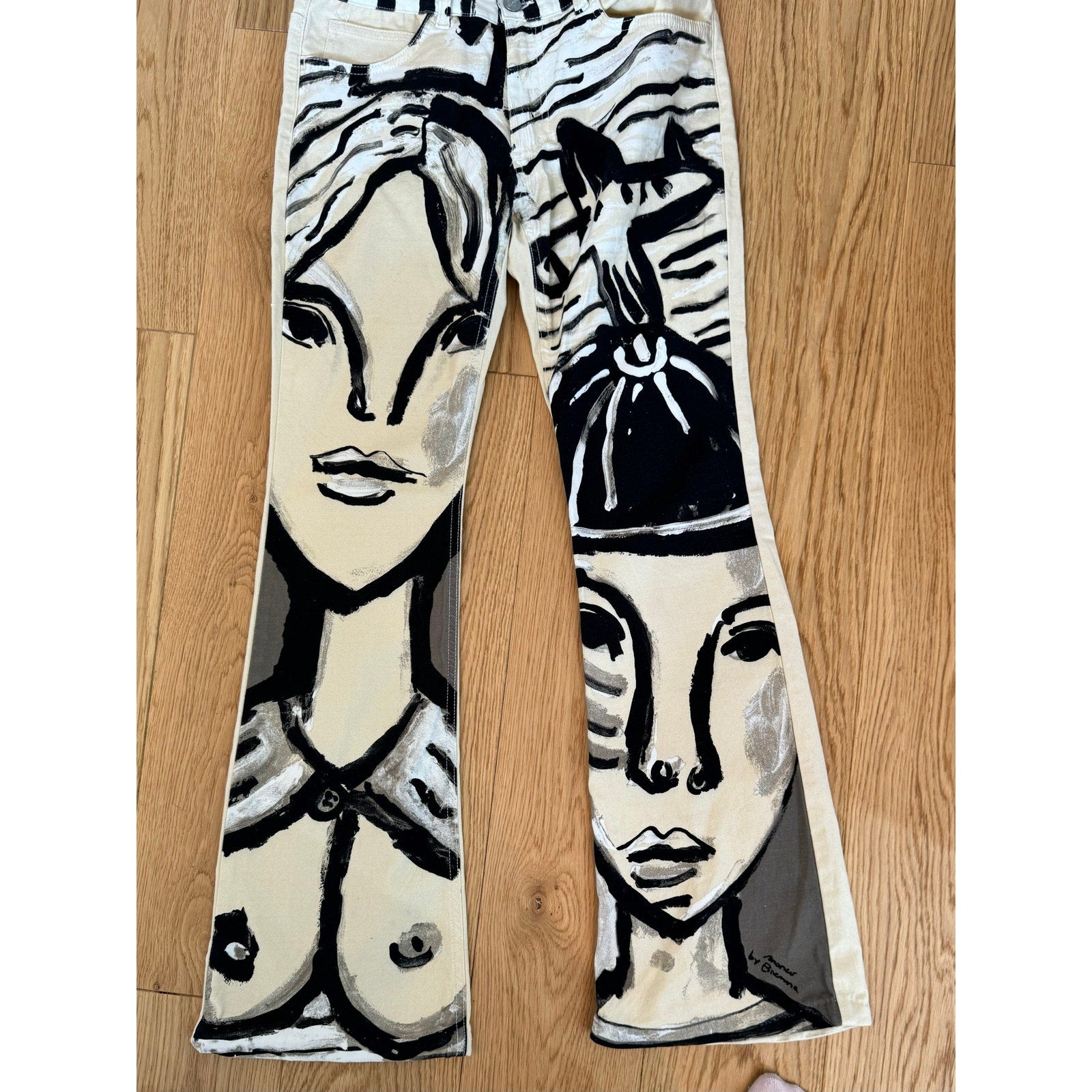 Italian Vintage Graphic Pants (S)