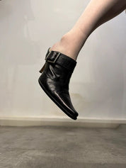 Vintage Italian Gothic Buckle Pointed Slip on Stiletto Heels (UK 5)