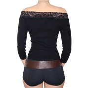 Y2K BEBE Black Off The Shoulder Sweater (XS/S)