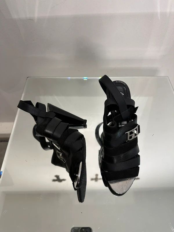 Vintage Miss Sixty Strappy Open Toe Black Gladiator Heels (UK 4 EU 37 US 6)