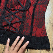 90s red & black mesh goth camisole (S)