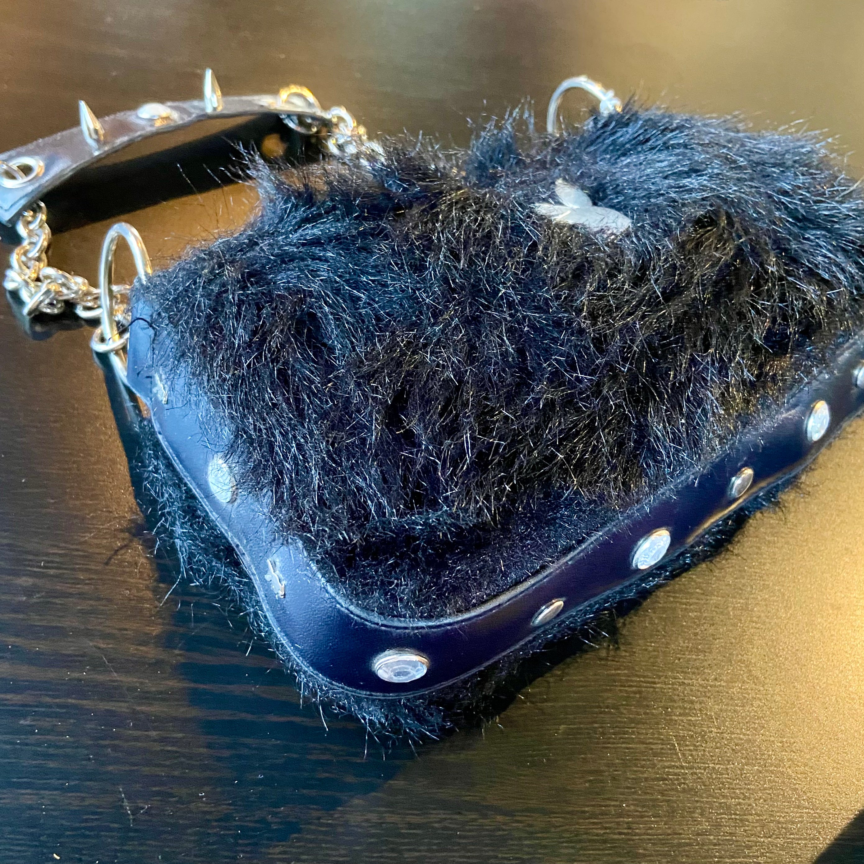 Vintage Playboy Fuzzy Black Mini Purse