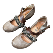 Vintage Boho Buckle Leather Ballet Pumps by AS.98 (US 6)
