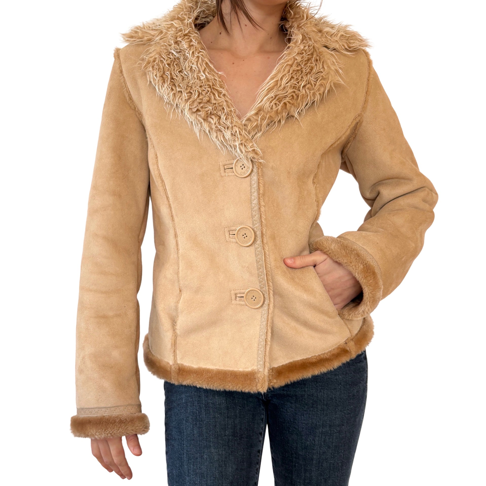 Y2K Faux Fur Coat (M)
