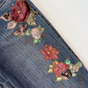 Y2K Floral Embellished Flare Jeans (L)