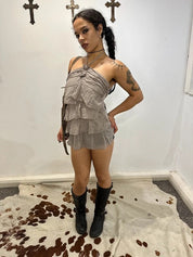 Vintage Italian Ruffle Fairy Mini Dress (S/M)