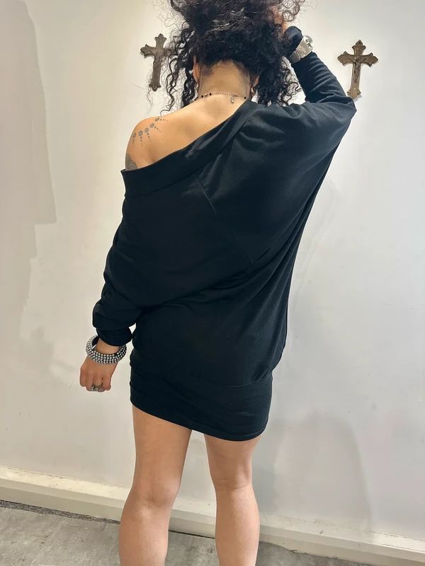 Vintage Cop Copine Asymmetrical Batwing Mini Dress (S/M)