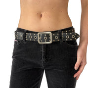 Leather Studded Grommet Belt (XS-XL)