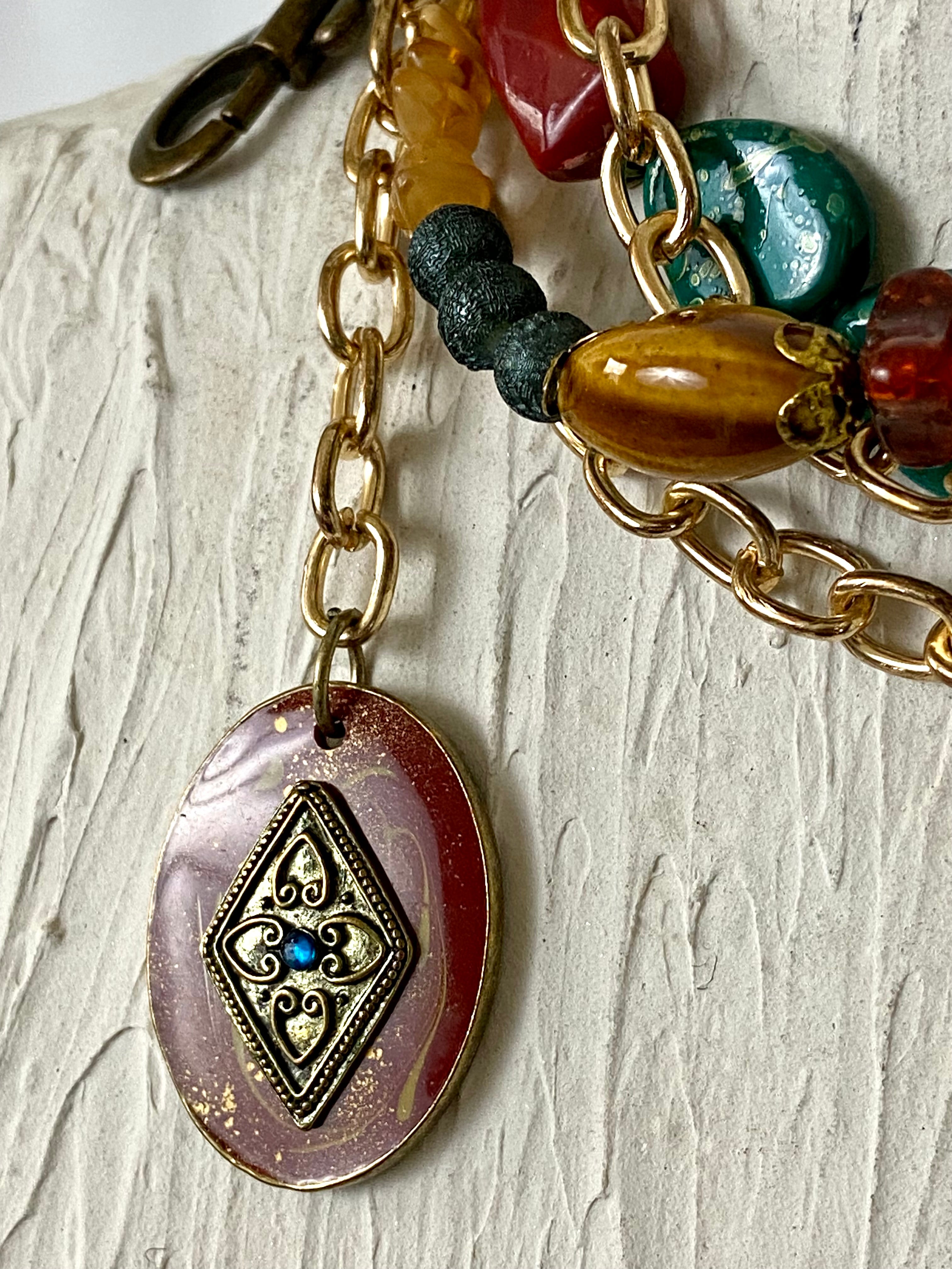 Multi colored beads belt