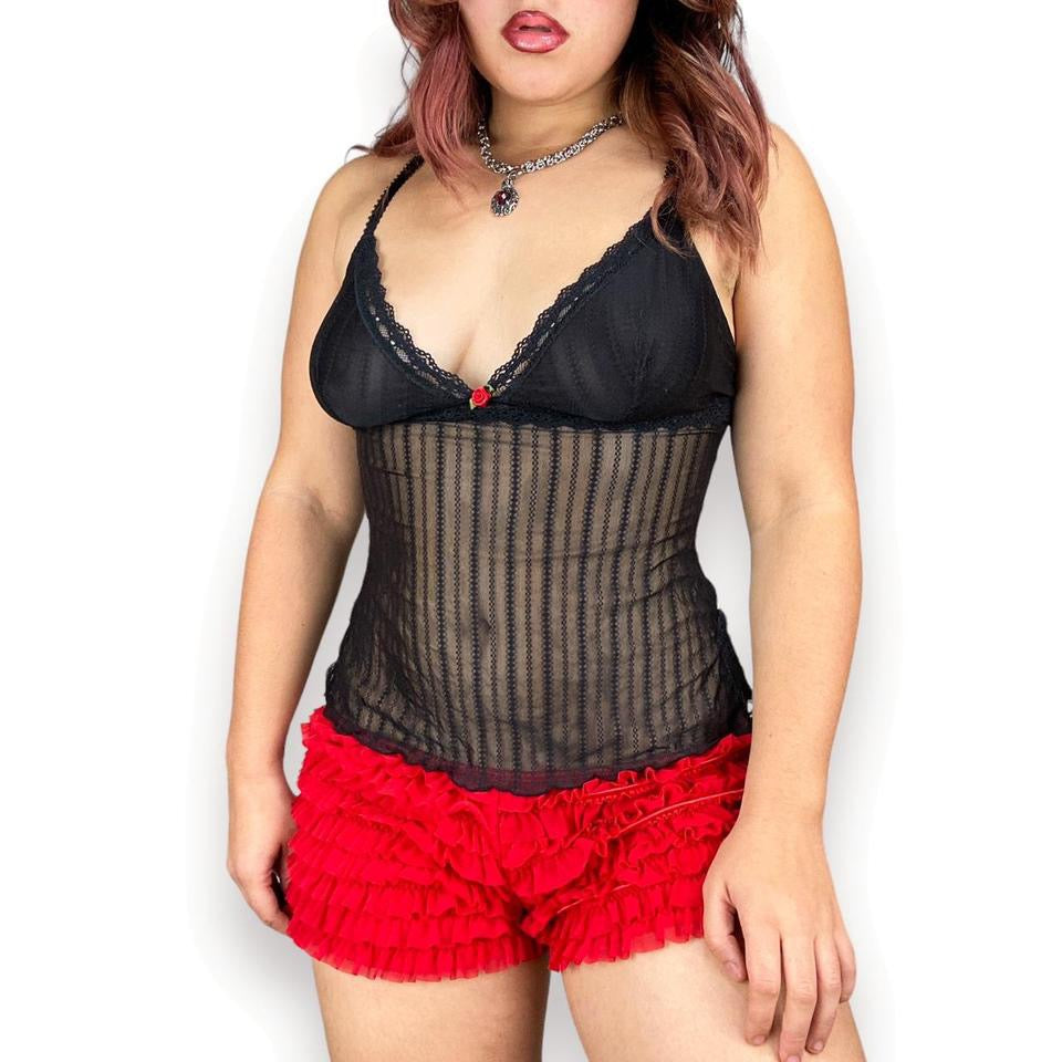 2000s Mesh Rosebud Cami (M)
