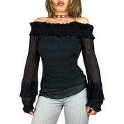 Guess Y2K Off The Shoulder Silk Blouse (S)