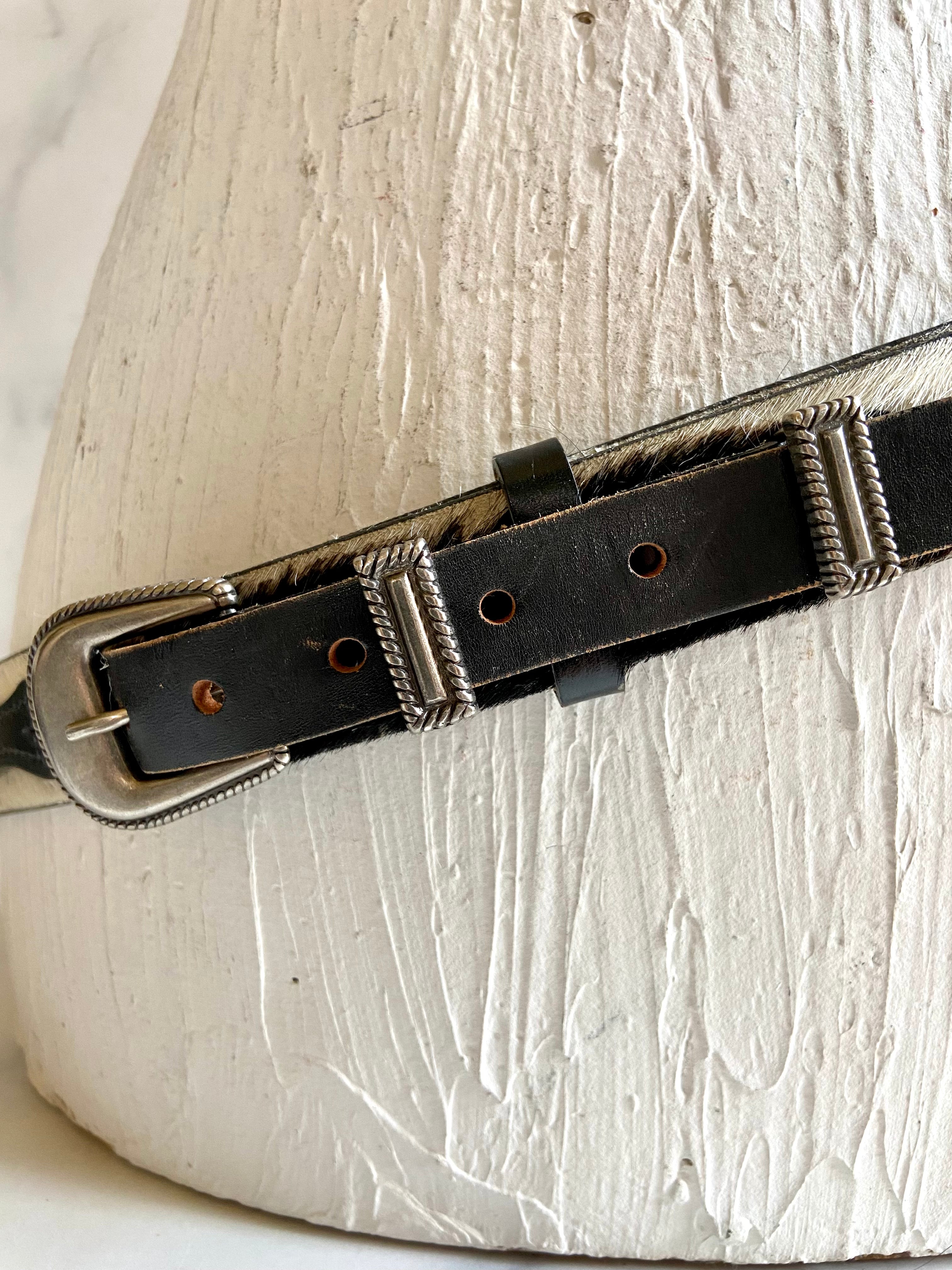 Leather hair belt