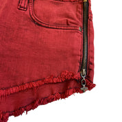 Red Zip Crucifix Hot Pants (M)