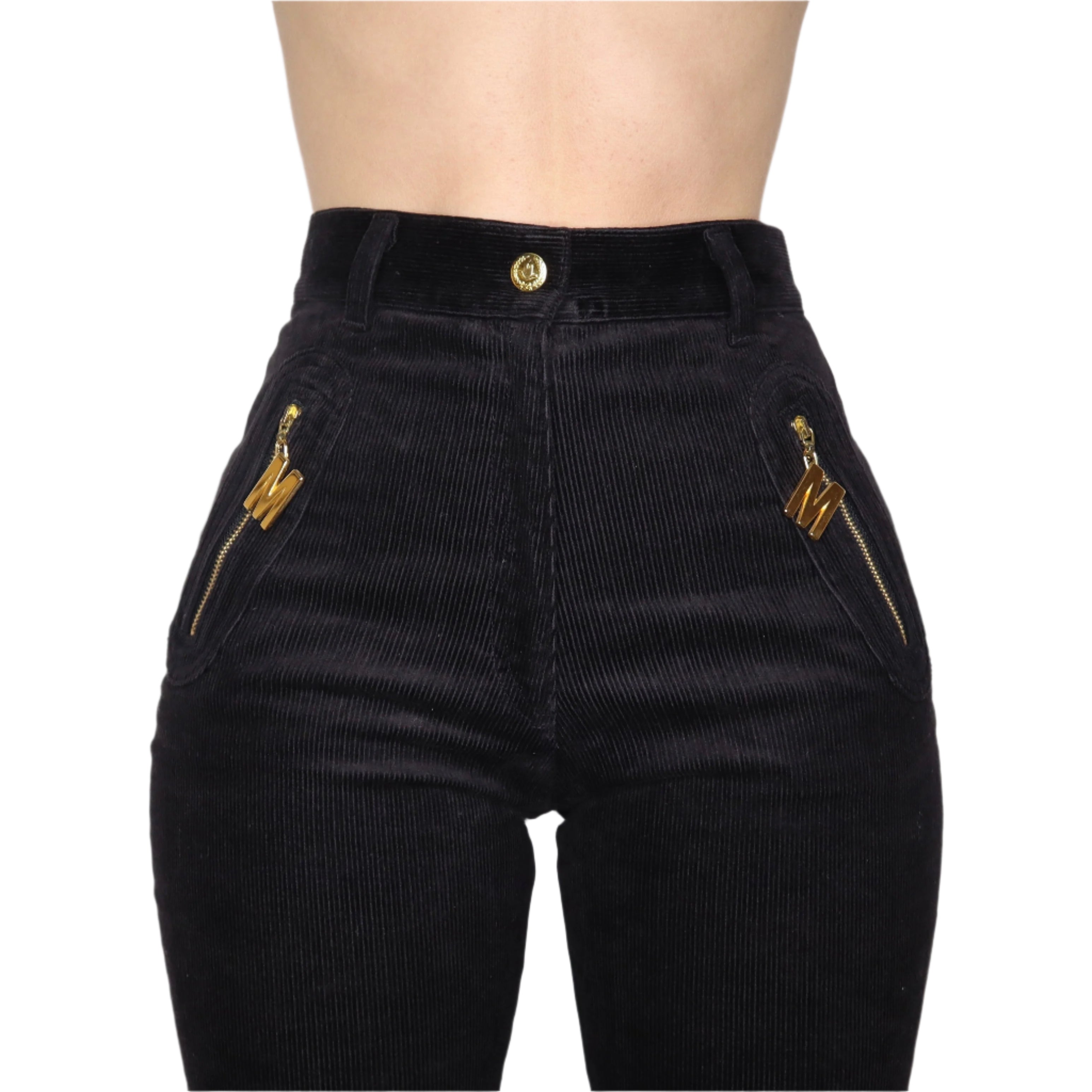 90s MOSCHINO High Waisted Black Pants (S)