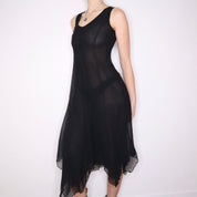 Y2K Black Mesh Maxi Dress (S/M)