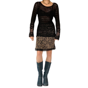 90s Noir Crochet Top (S/M)