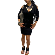 Vintage Black Subversive Avant Garde Mini Dress (S)