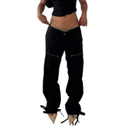 Vintage Black Cargo Parachute Pants (M)