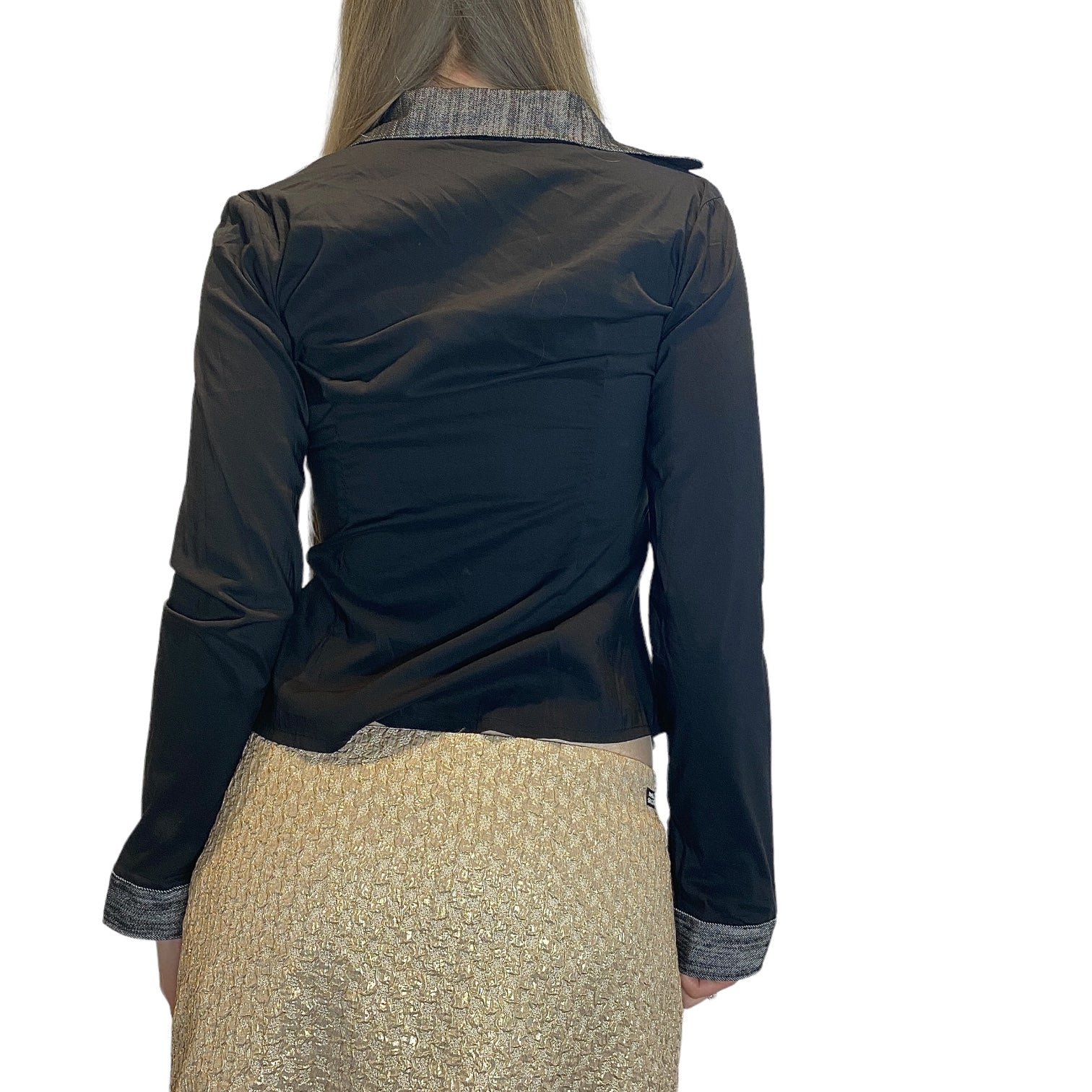 Y2K Rhinestone Button up Blouse (S)
