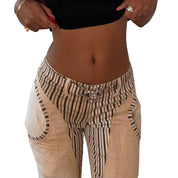 Vintage Italian Striped Linen Cropped Trousers (XS/S)