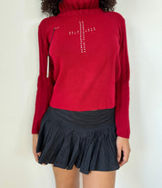 Vintage Deadstock Knit Sweater with Cross (S/M)