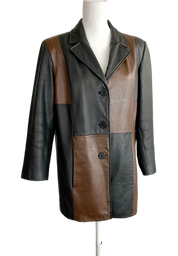 Black & Brown Leather Jacket (L)