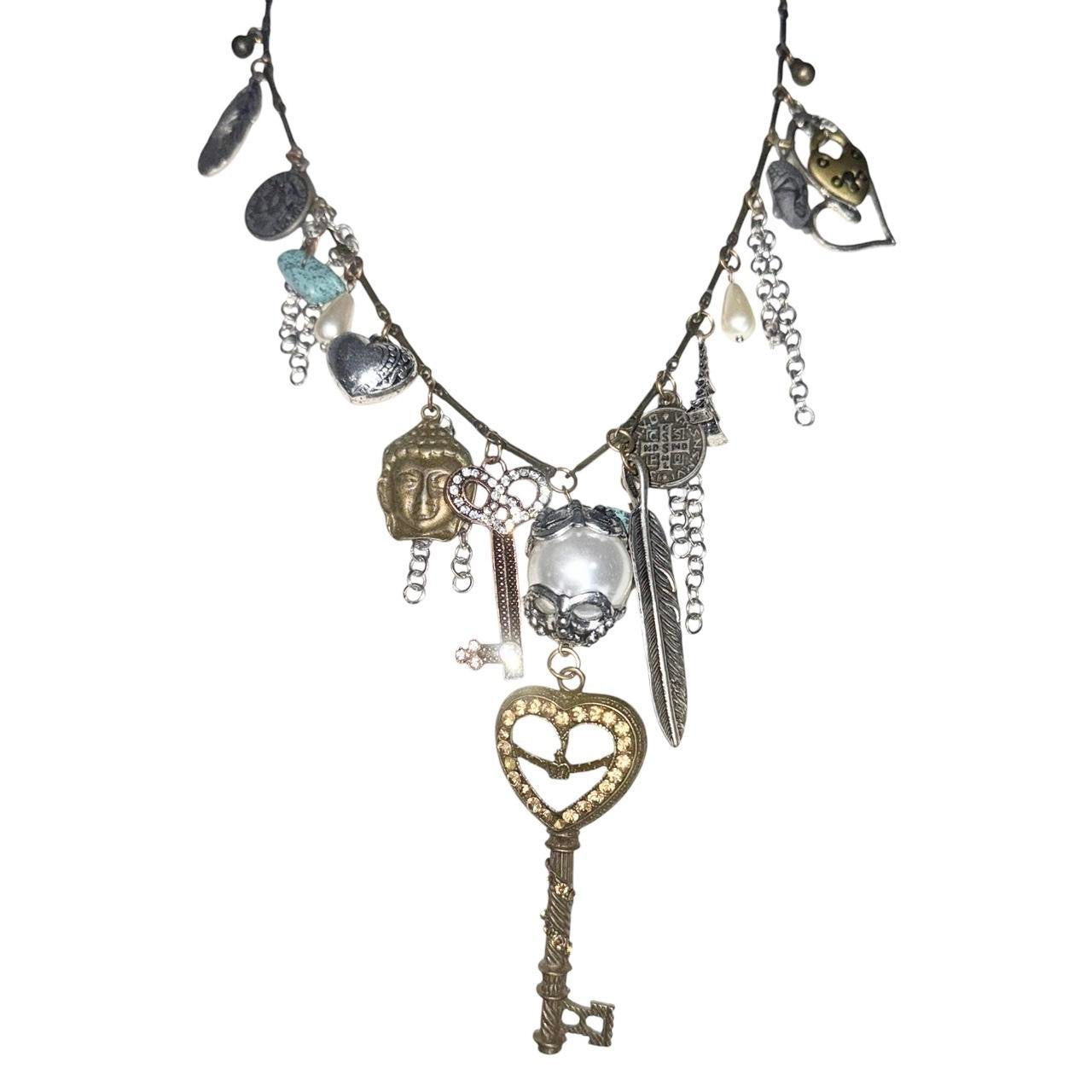 Mixed Metal Buddha Charm Necklace