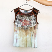 Sleeveless Graphic Western Top (M)