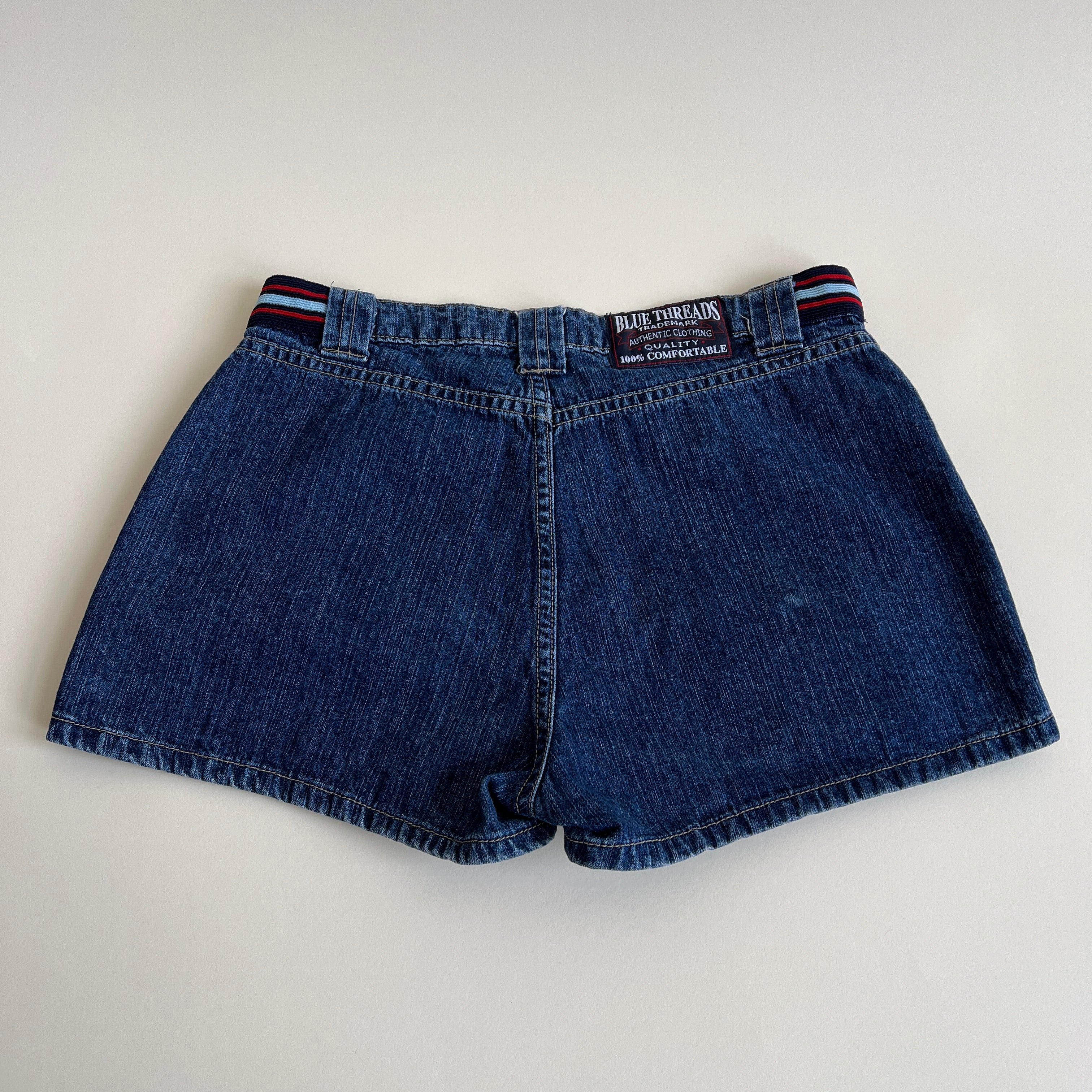 90s denim short stripe waist (M)