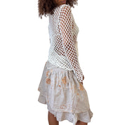 Vintage Italian Crochet Fishnet Top (S)