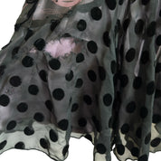 Silk polka dot patchwork midi skirt (XS)