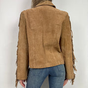 Vintage Tan Suede Fringe Jacket (M)