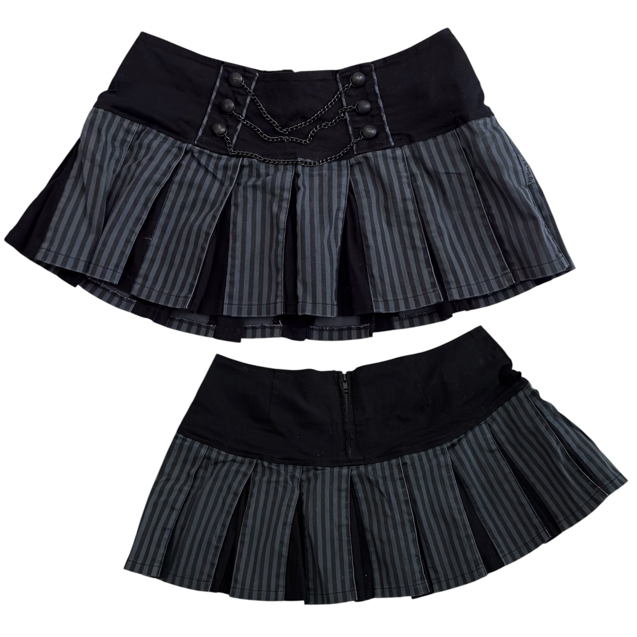 RARE vintage Tripp NYC steampunk-inspired pleated mini skirt (L)
