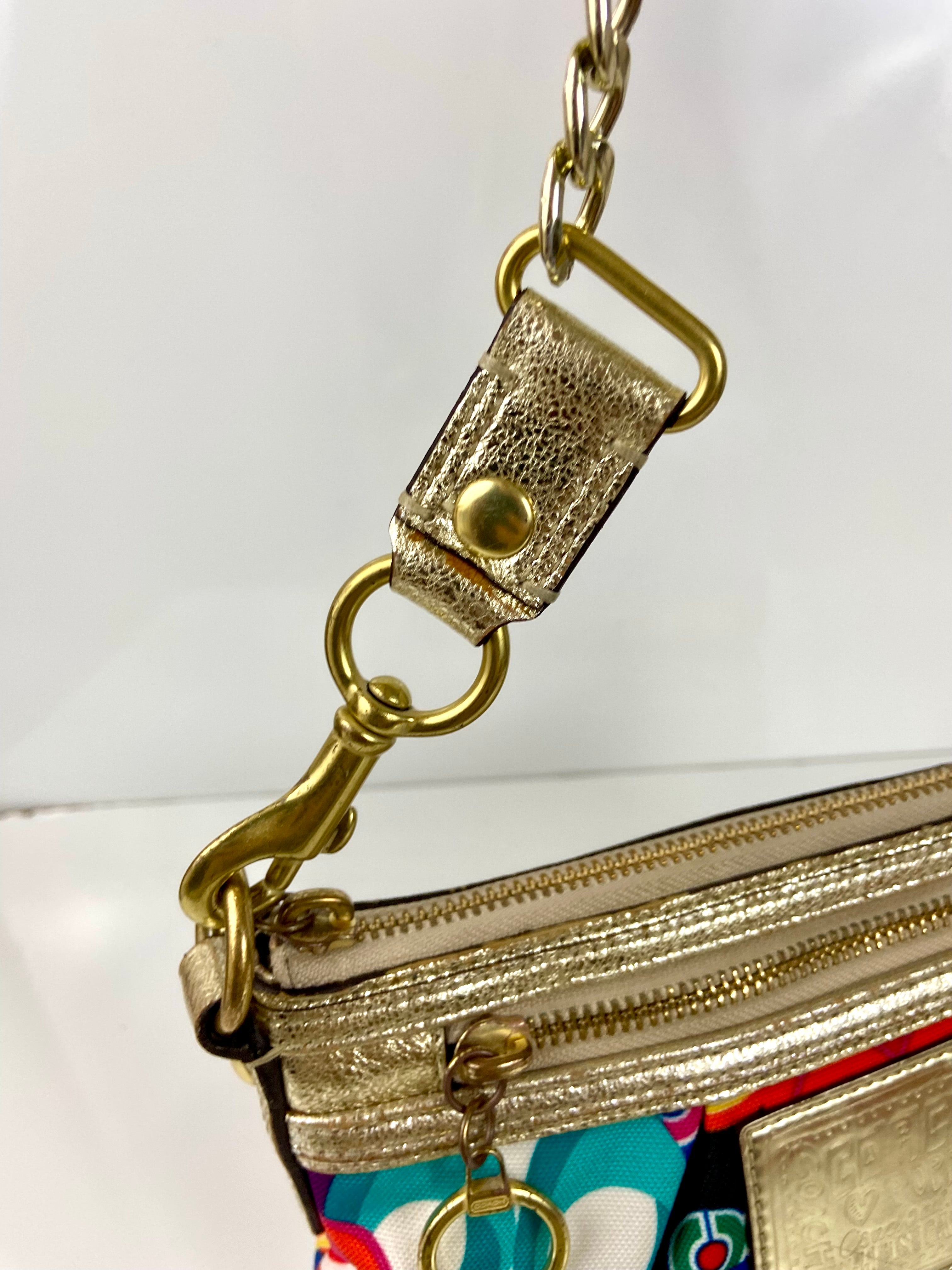 Coach with reworked gold metal handles