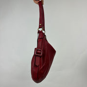 Vintage Red Leather Shoulder Bag