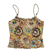 Vintage Floral Mesh Cami Tank (S)