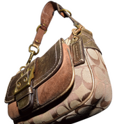 Vintage Metallic Leather Coach Shoulder Soho Bag