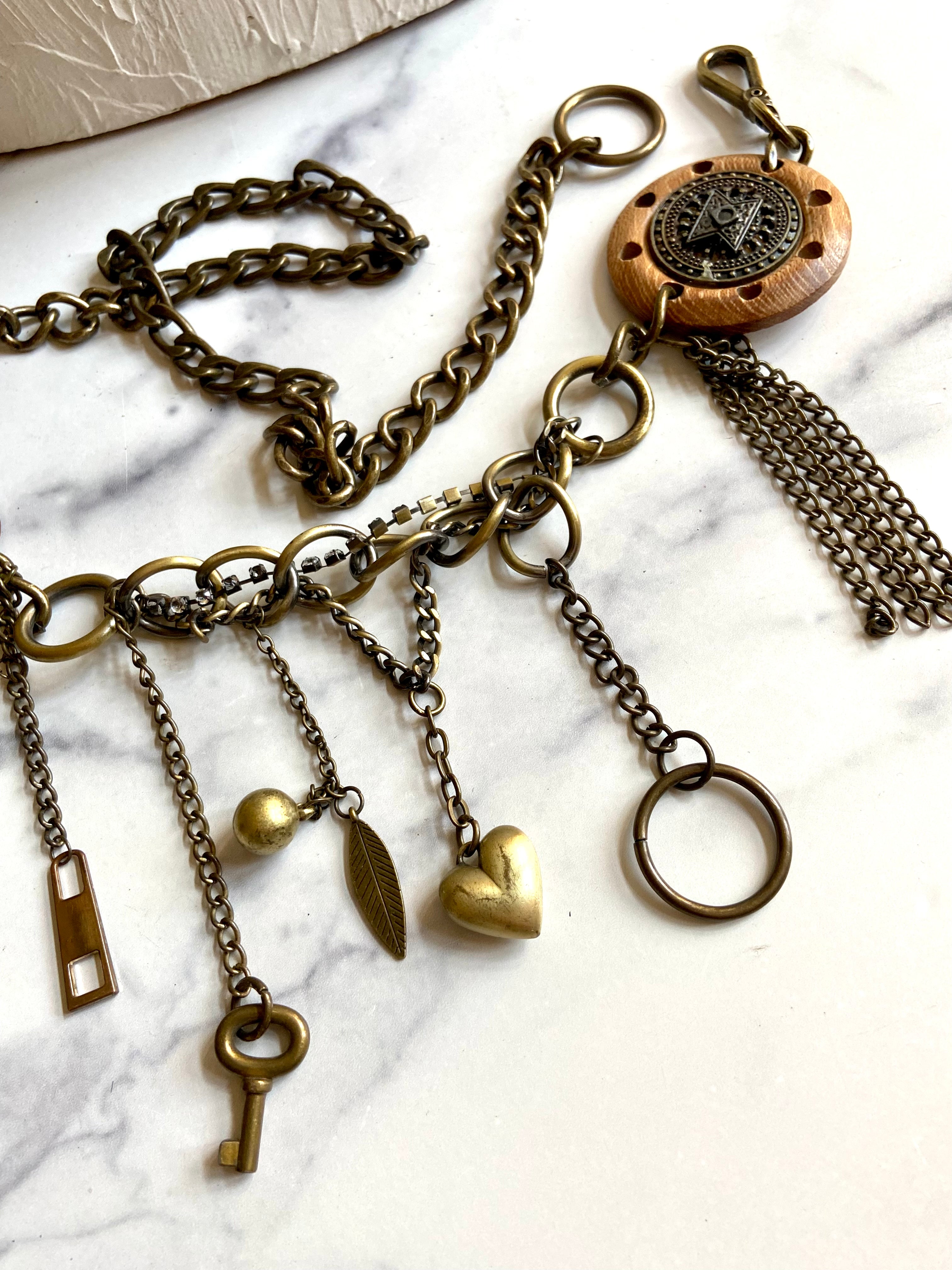 Wood metal chain belt