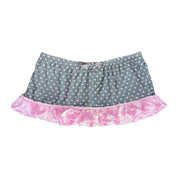 Grey & Pink Polka Dot Mini Skirt (L)
