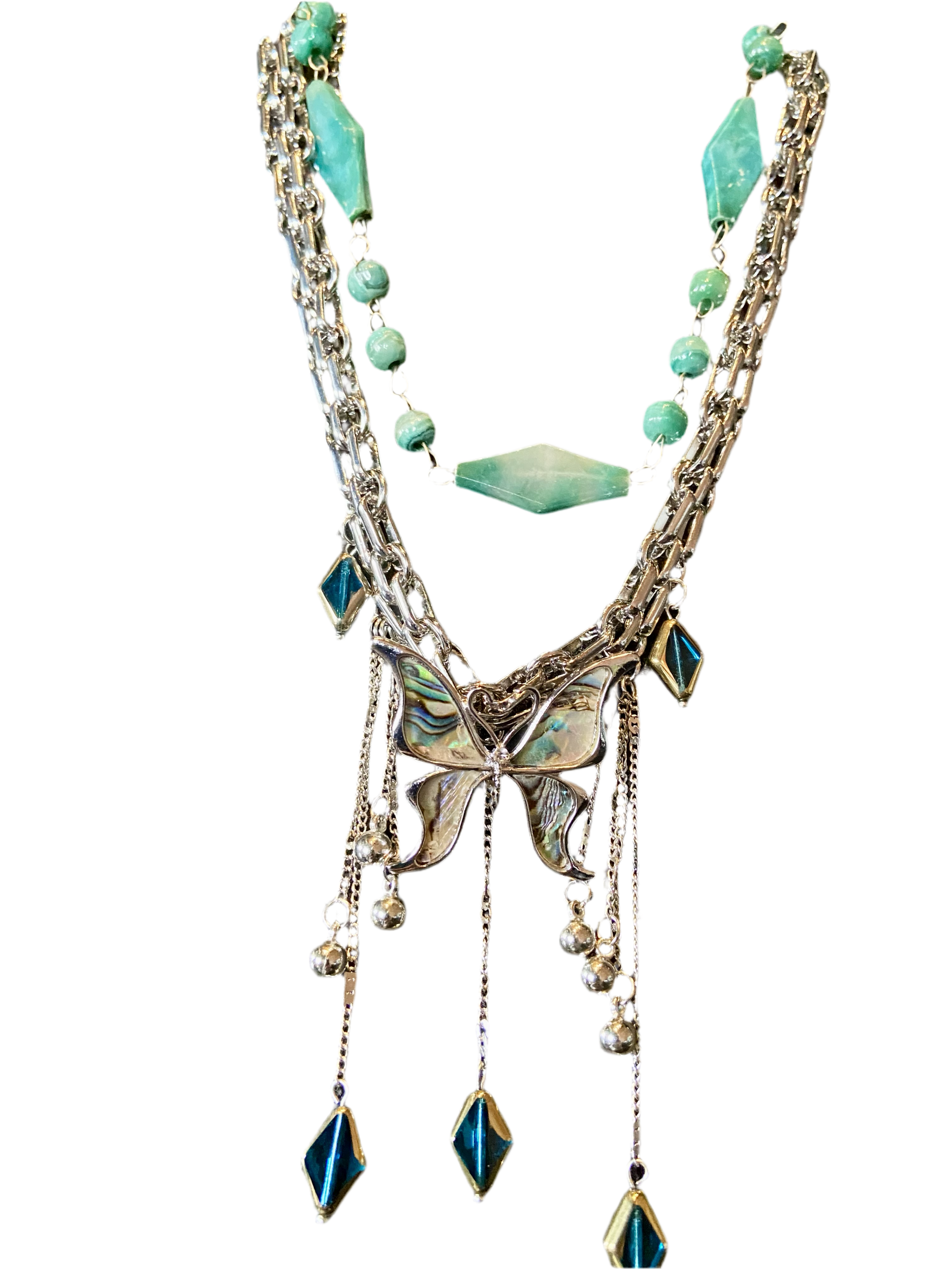 Blue butterfly choker