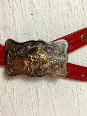 Justin red leather belt